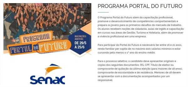 Programa Portal do Futuro Senac RJ 2017 2